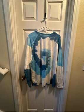 Tie-Dye Long Sleeve Tee - Blue White